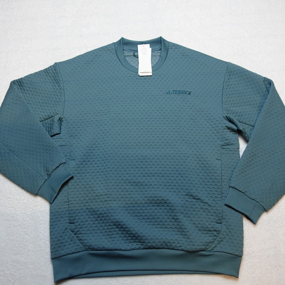 Adidas Terrex XPL Crew Neck Men Medium Preloved Teal Hiking Sweatshirt JM0126